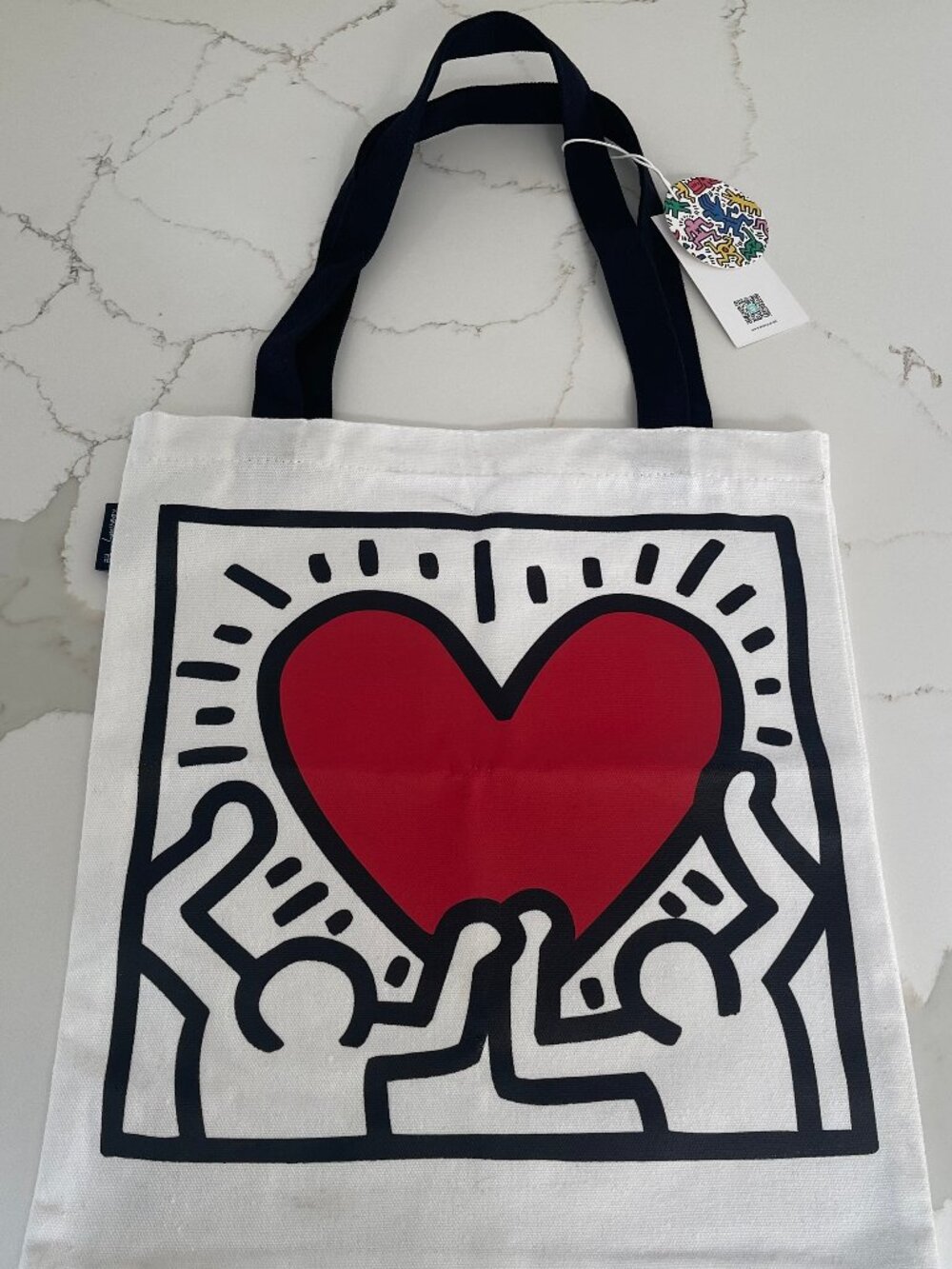 BNWT Authentic Keith Haring "Untitled Heart" canvas tote NOMe Museum collection